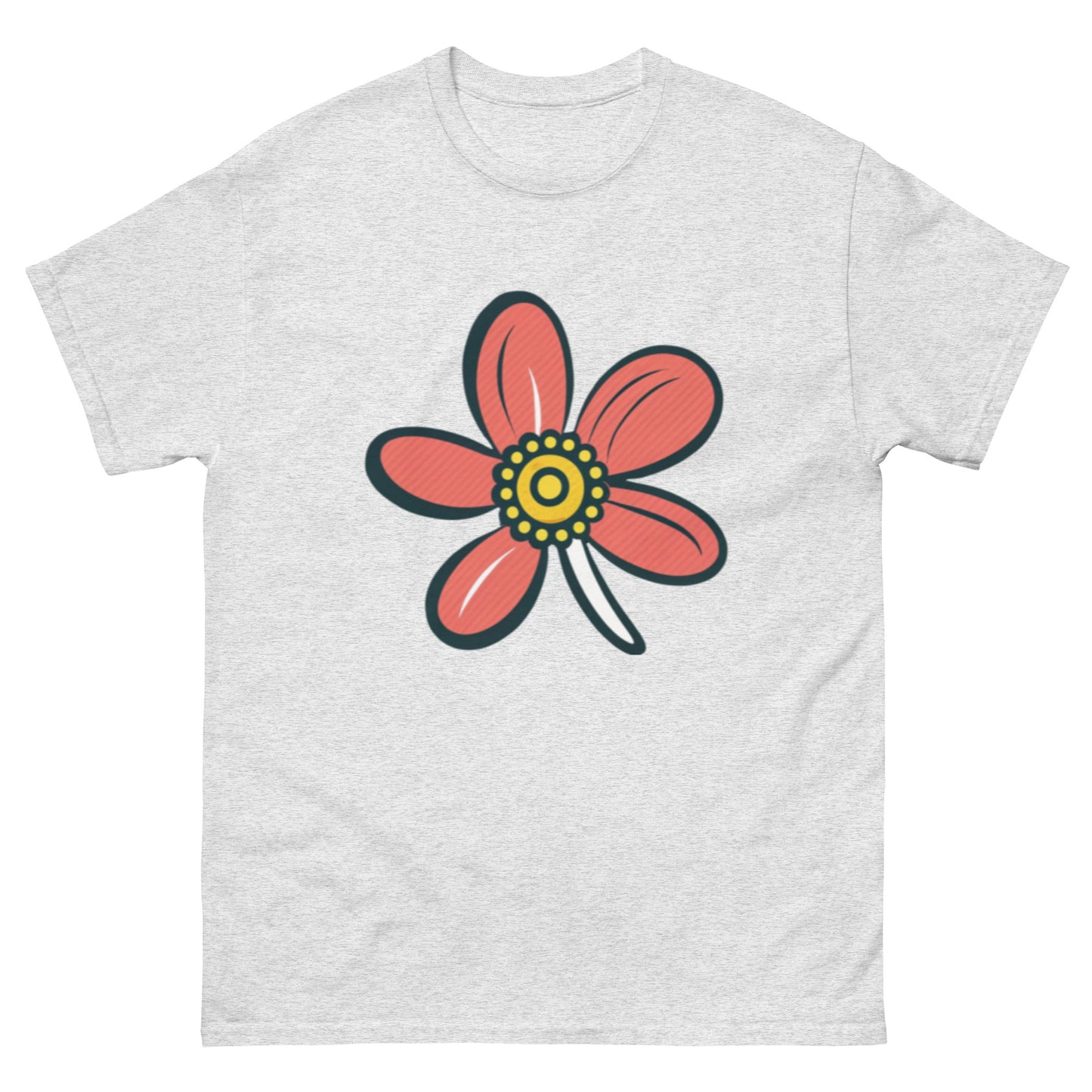Cute Little Flower With Red Leaves T-shirt | Unique floral pattern