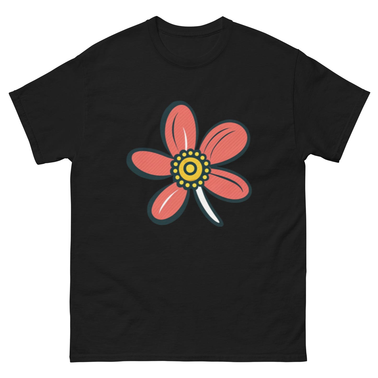Cute Little Flower With Red Leaves T-shirt | Unique floral pattern