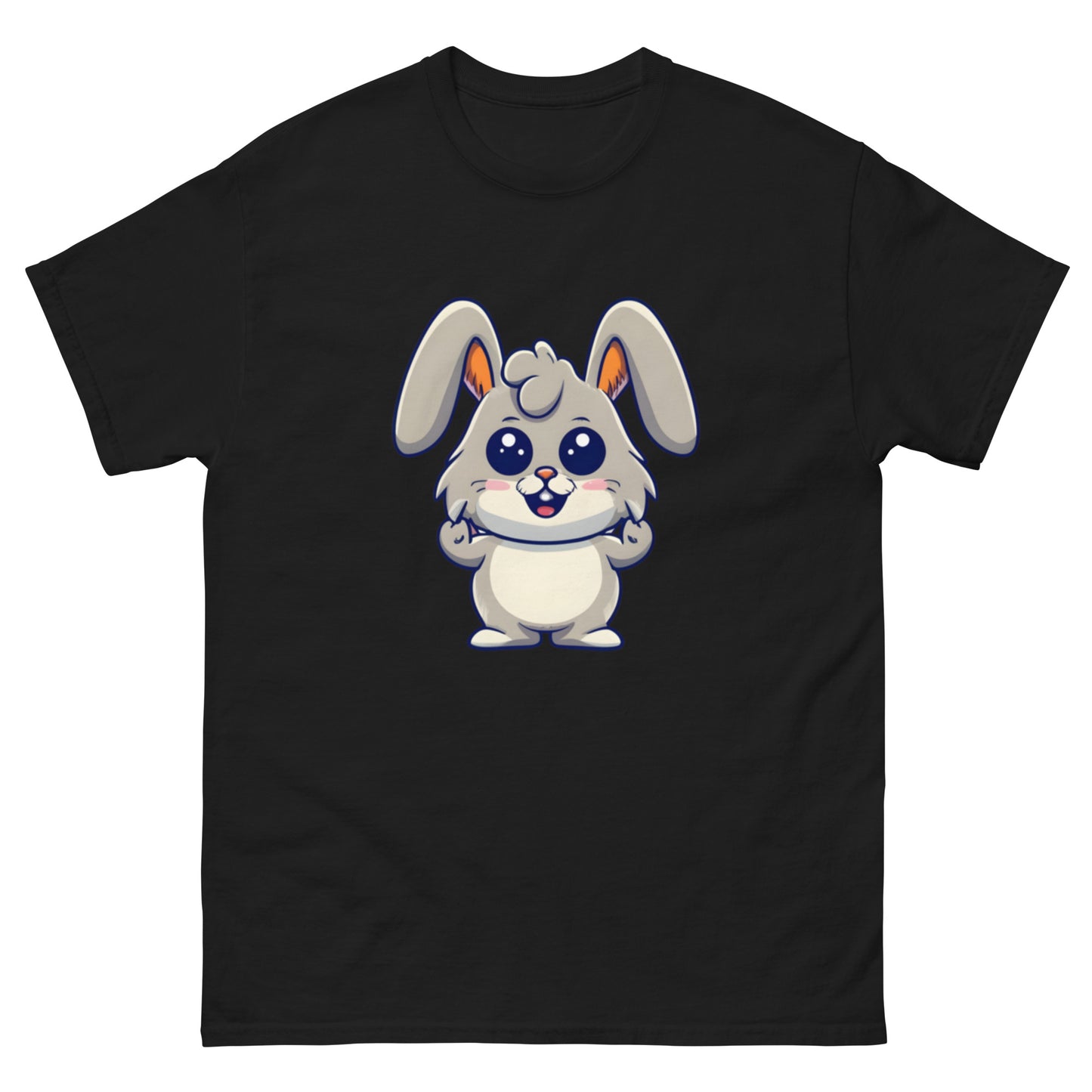 Cute Cartoon Gray Rabbit T-Shirt | Spread Laughter and Joy!