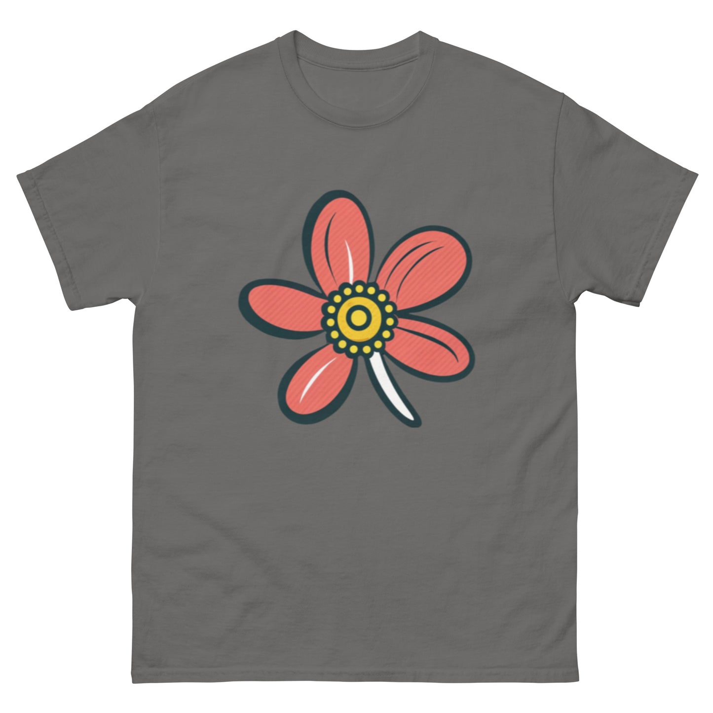 Cute Little Flower With Red Leaves T-shirt | Unique floral pattern