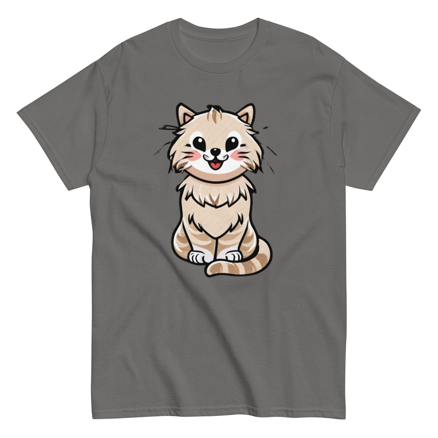 Capture the Charm with Our Adorable Cartoon Gray Cat T-Shirt!