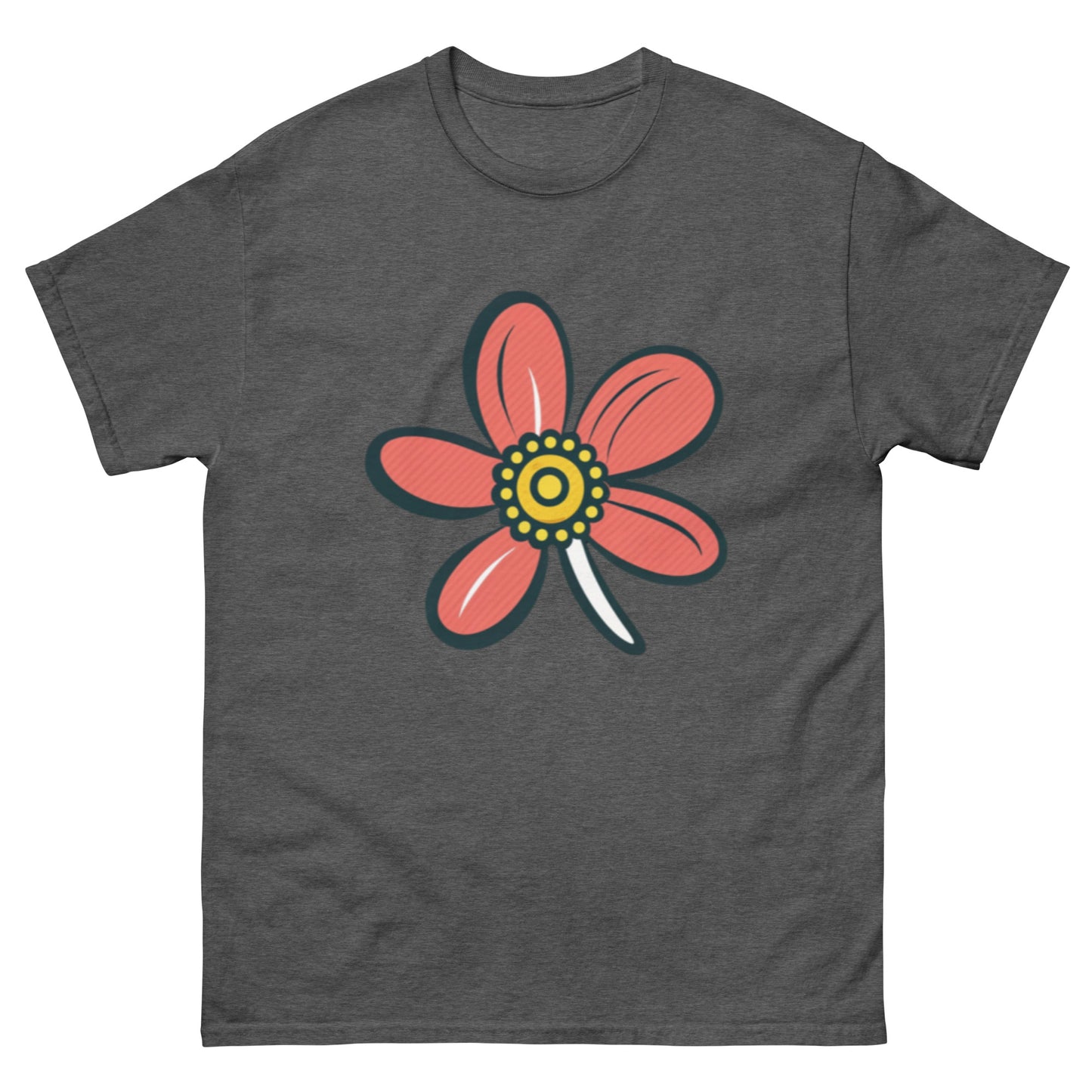 Cute Little Flower With Red Leaves T-shirt | Unique floral pattern