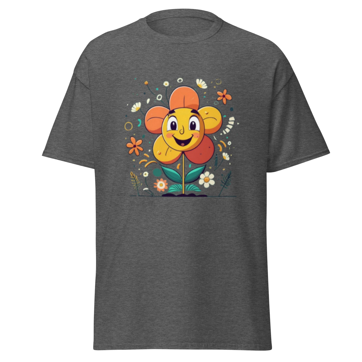 Spread Joy with our Cartoon Happy Flower T-shirt!