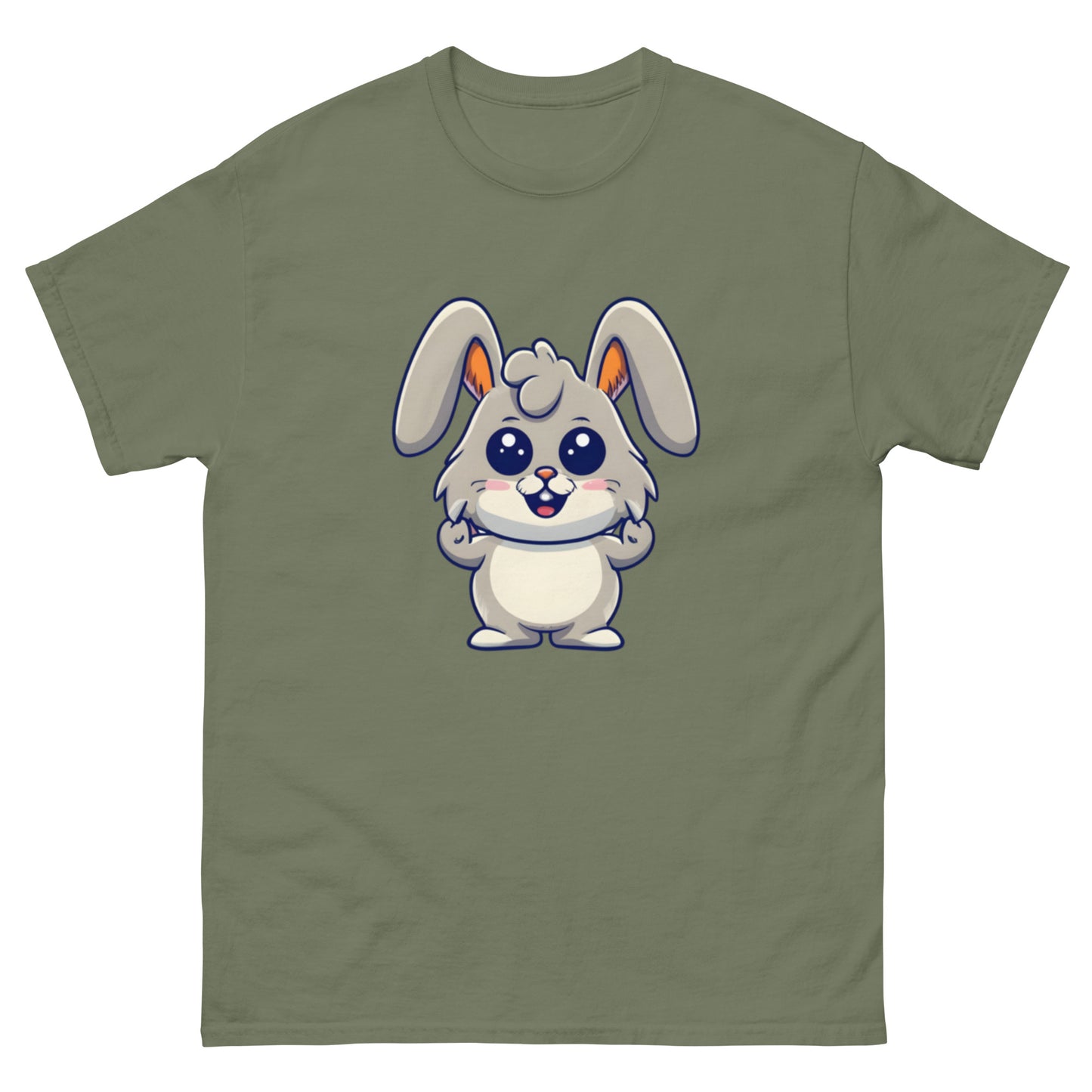 Cute Cartoon Gray Rabbit T-Shirt | Spread Laughter and Joy!