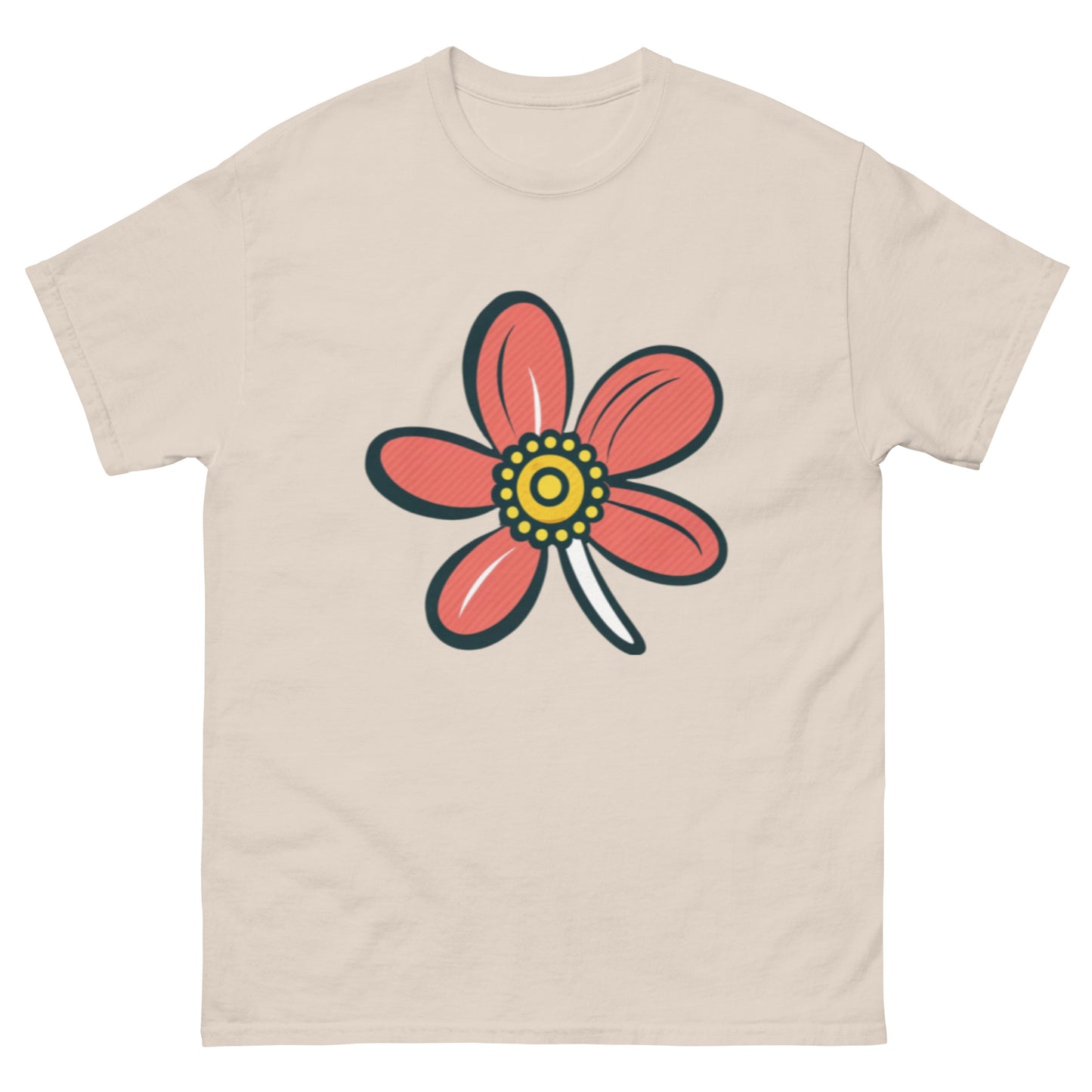 Cute Little Flower With Red Leaves T-shirt | Unique floral pattern