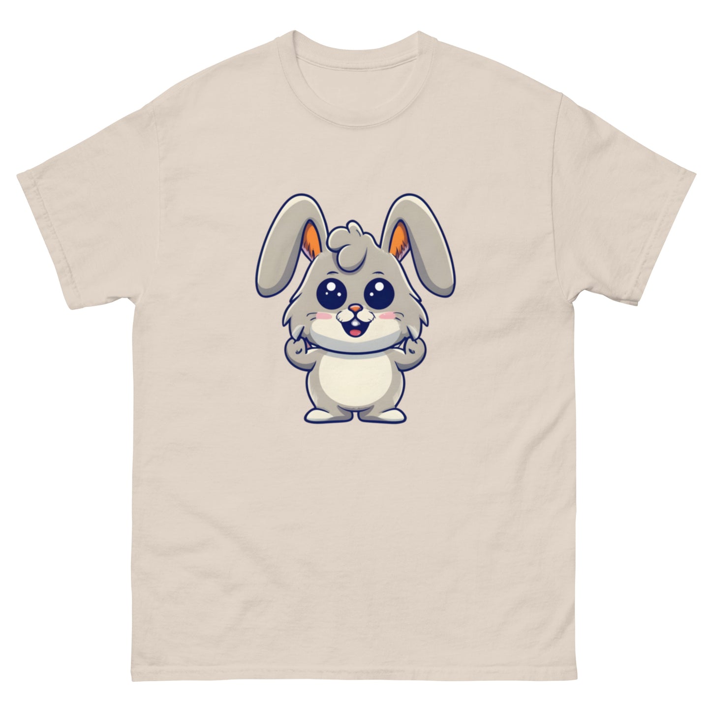 Cute Cartoon Gray Rabbit T-Shirt | Spread Laughter and Joy!
