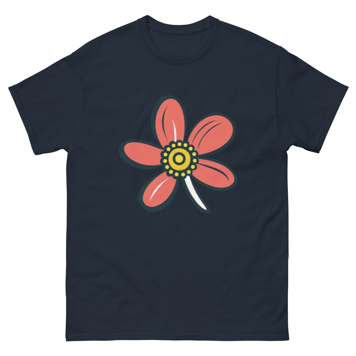 Cute Little Flower With Red Leaves T-shirt | Unique floral pattern
