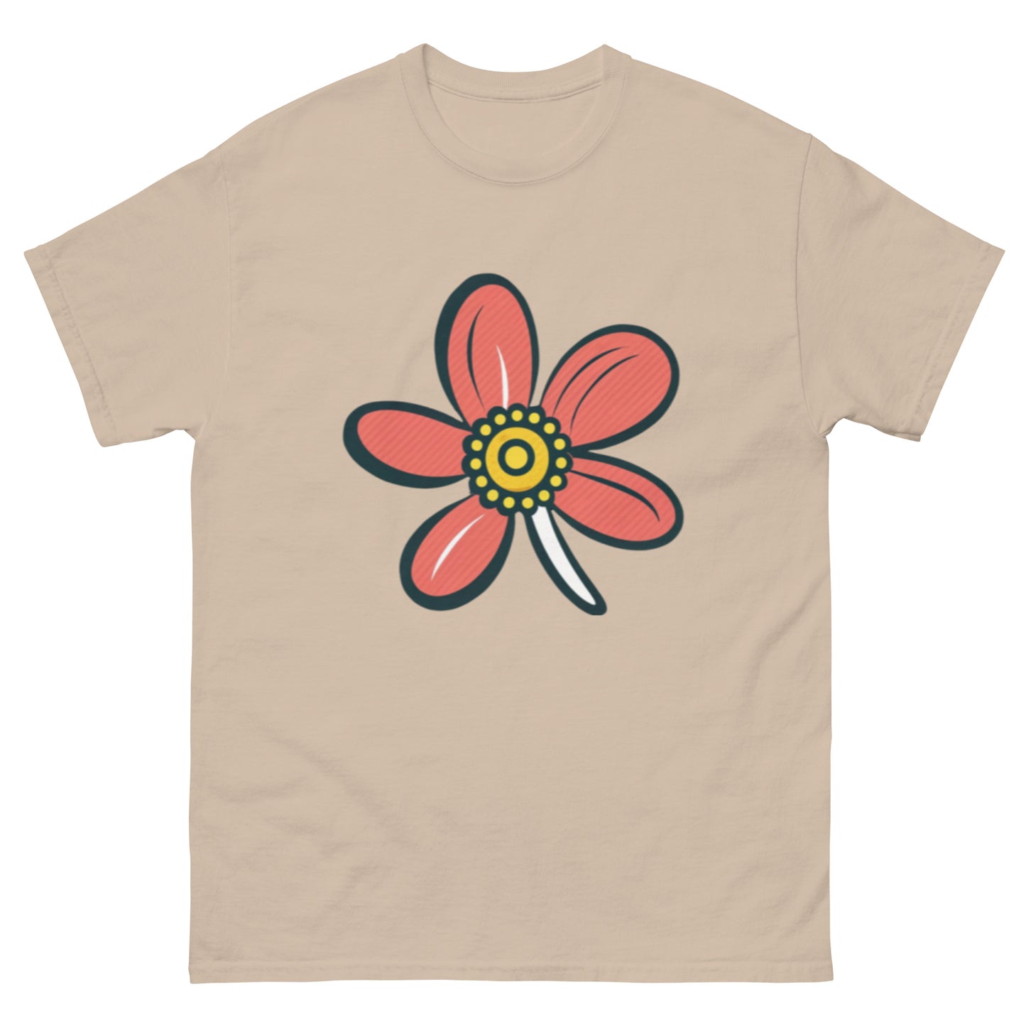 Cute Little Flower With Red Leaves T-shirt | Unique floral pattern