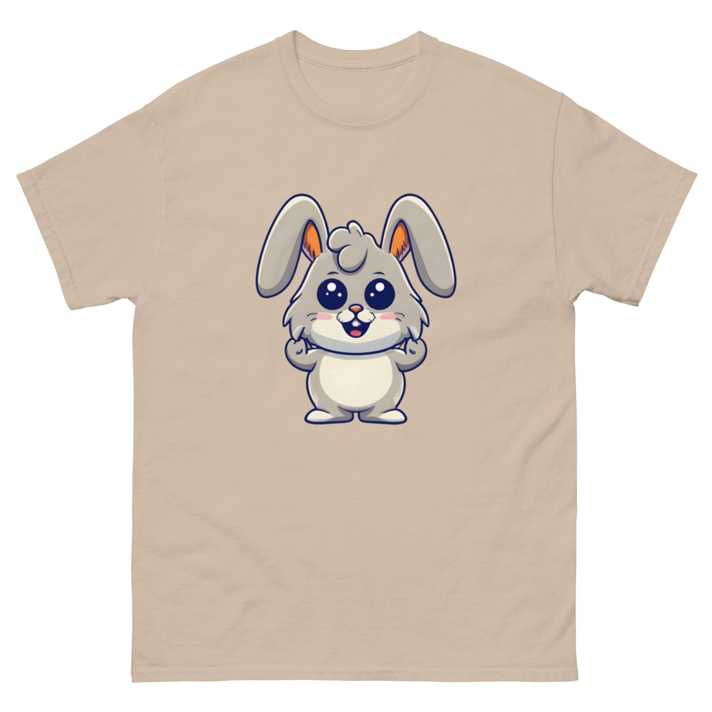Cute Cartoon Gray Rabbit T-Shirt | Spread Laughter and Joy!
