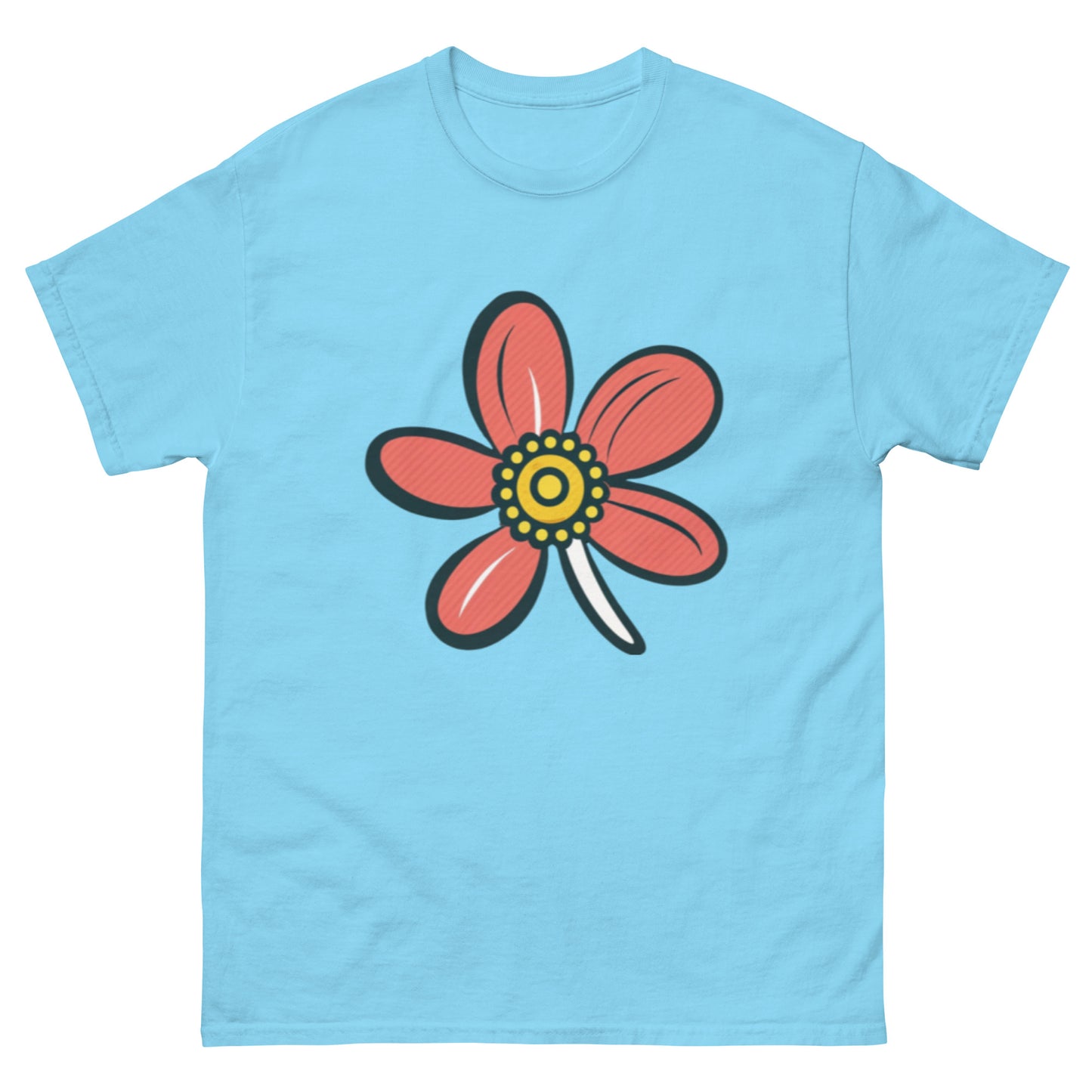 Cute Little Flower With Red Leaves T-shirt | Unique floral pattern