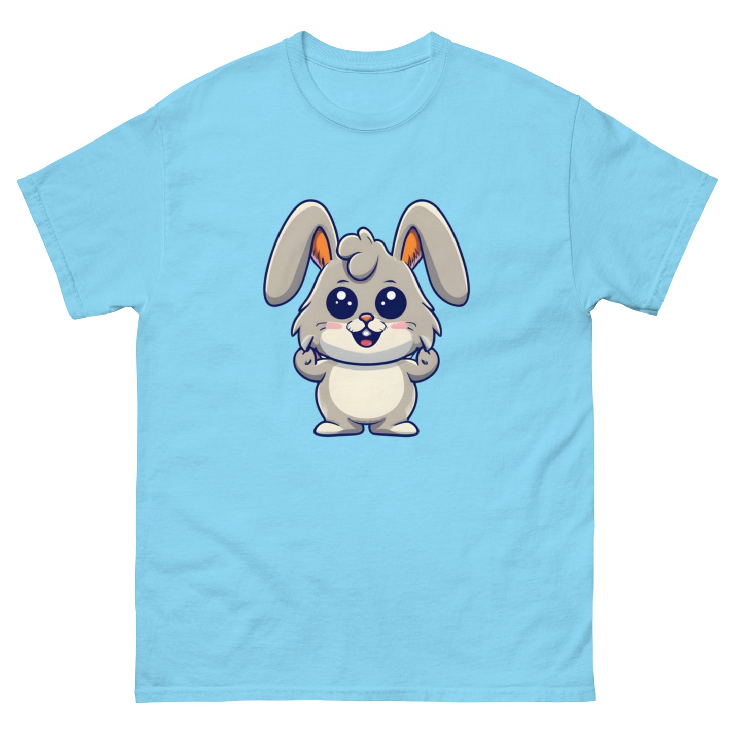 Cute Cartoon Gray Rabbit T-Shirt | Spread Laughter and Joy!