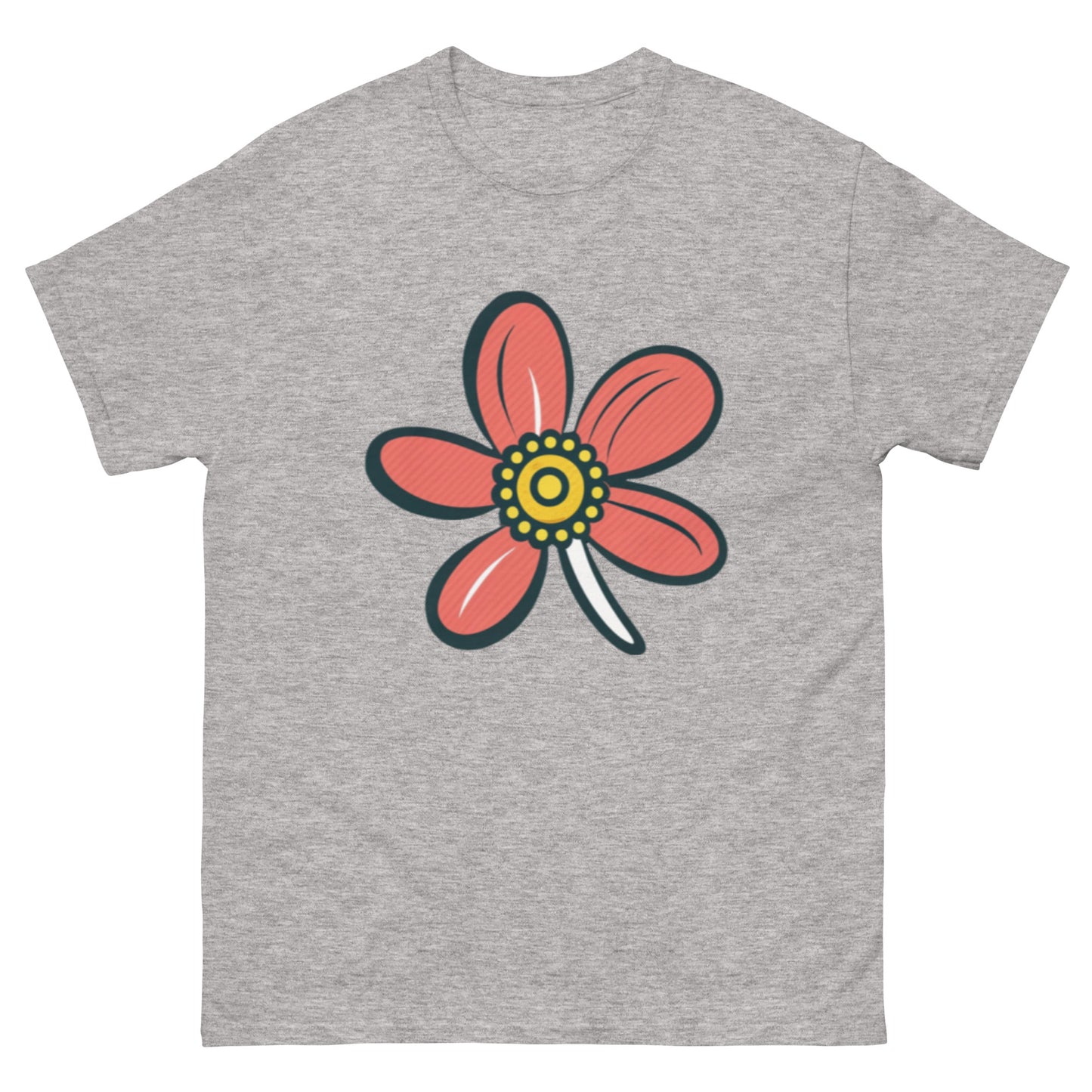 Cute Little Flower With Red Leaves T-shirt | Unique floral pattern