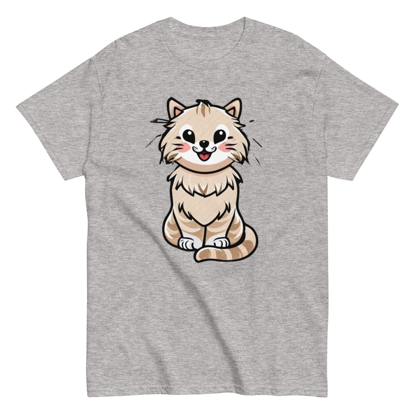 Capture the Charm with Our Adorable Cartoon Gray Cat T-Shirt!