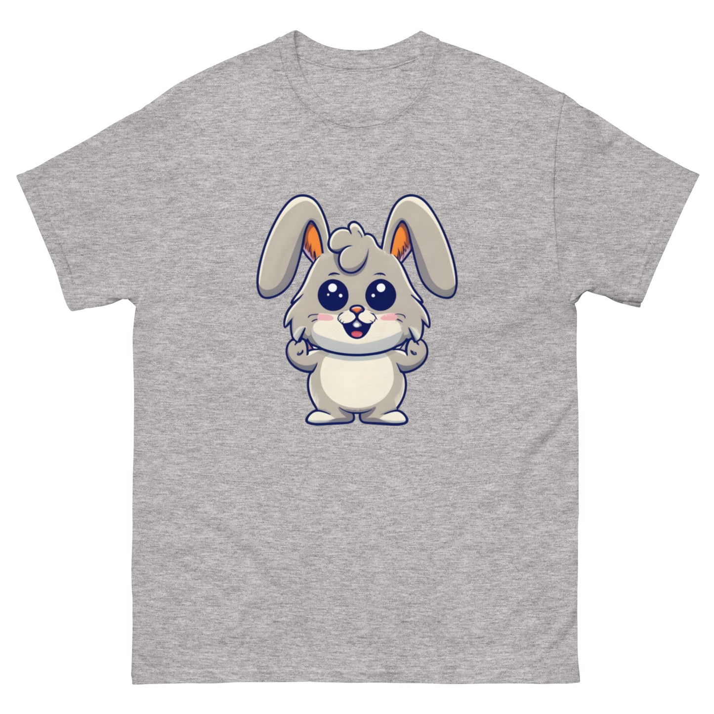 Cute Cartoon Gray Rabbit T-Shirt | Spread Laughter and Joy!