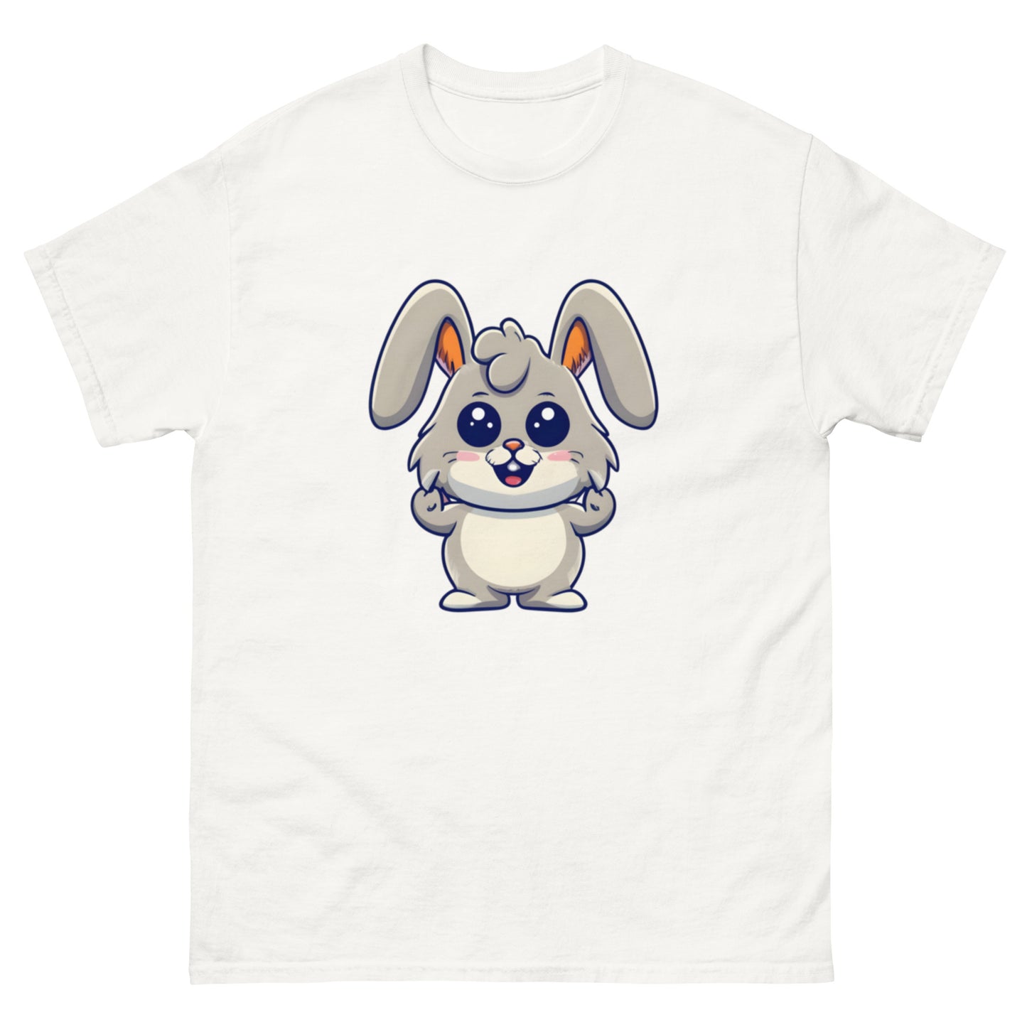 Söt Tecknad Grå Kanin T-shirt | Sprid Skratt och Glädje!