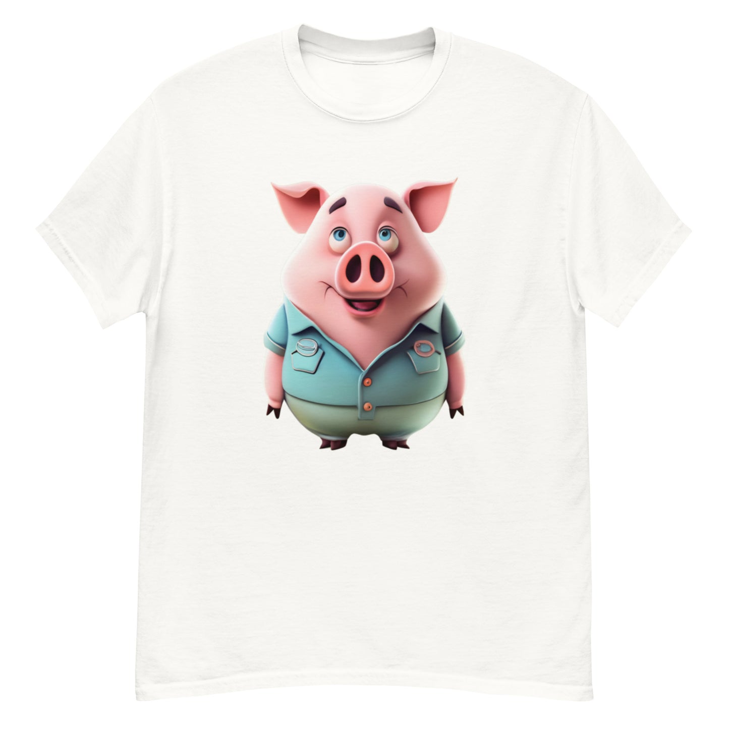 T-shirt med Animerad Gris