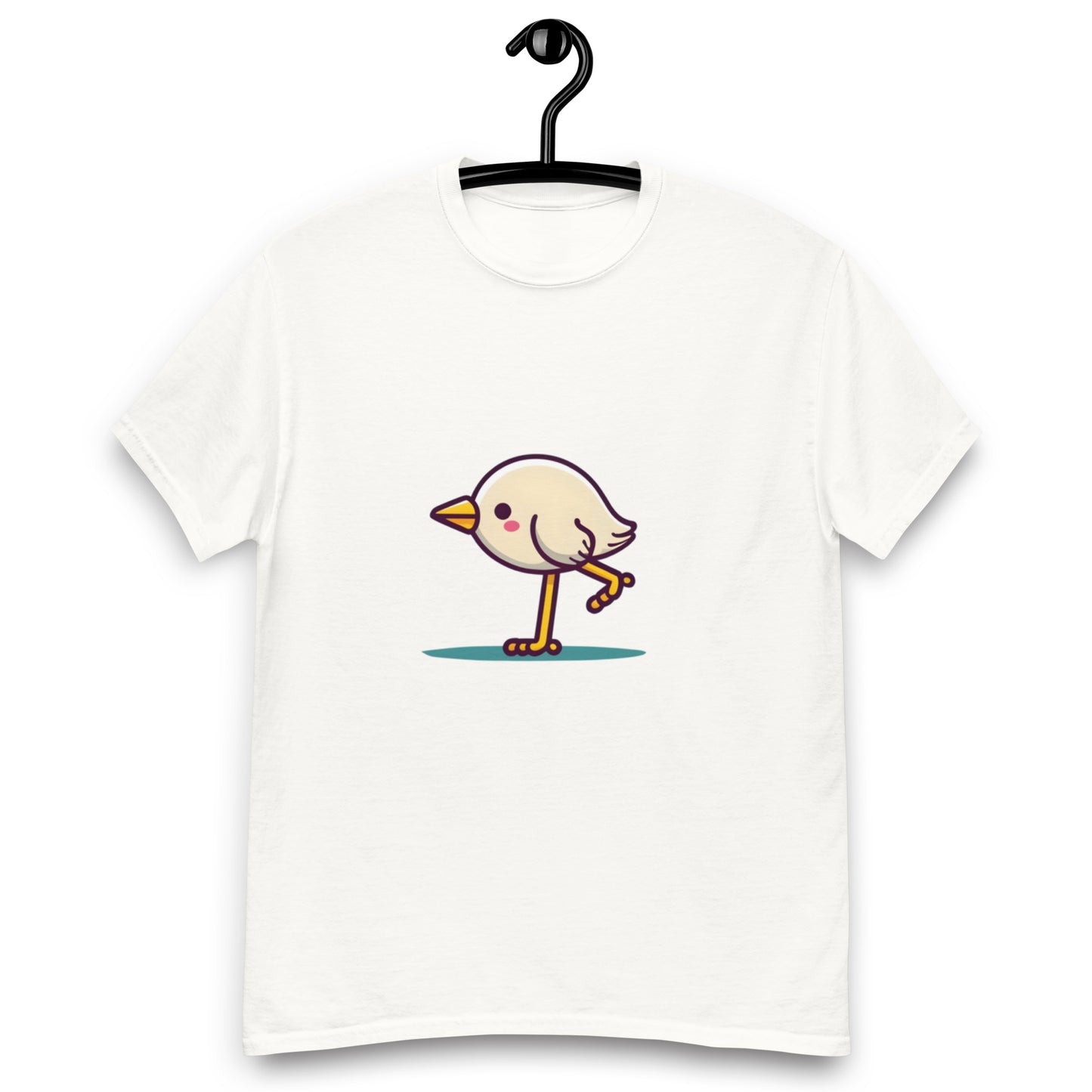 T-shirt med Motiv av En Animerad Liten Fågel!