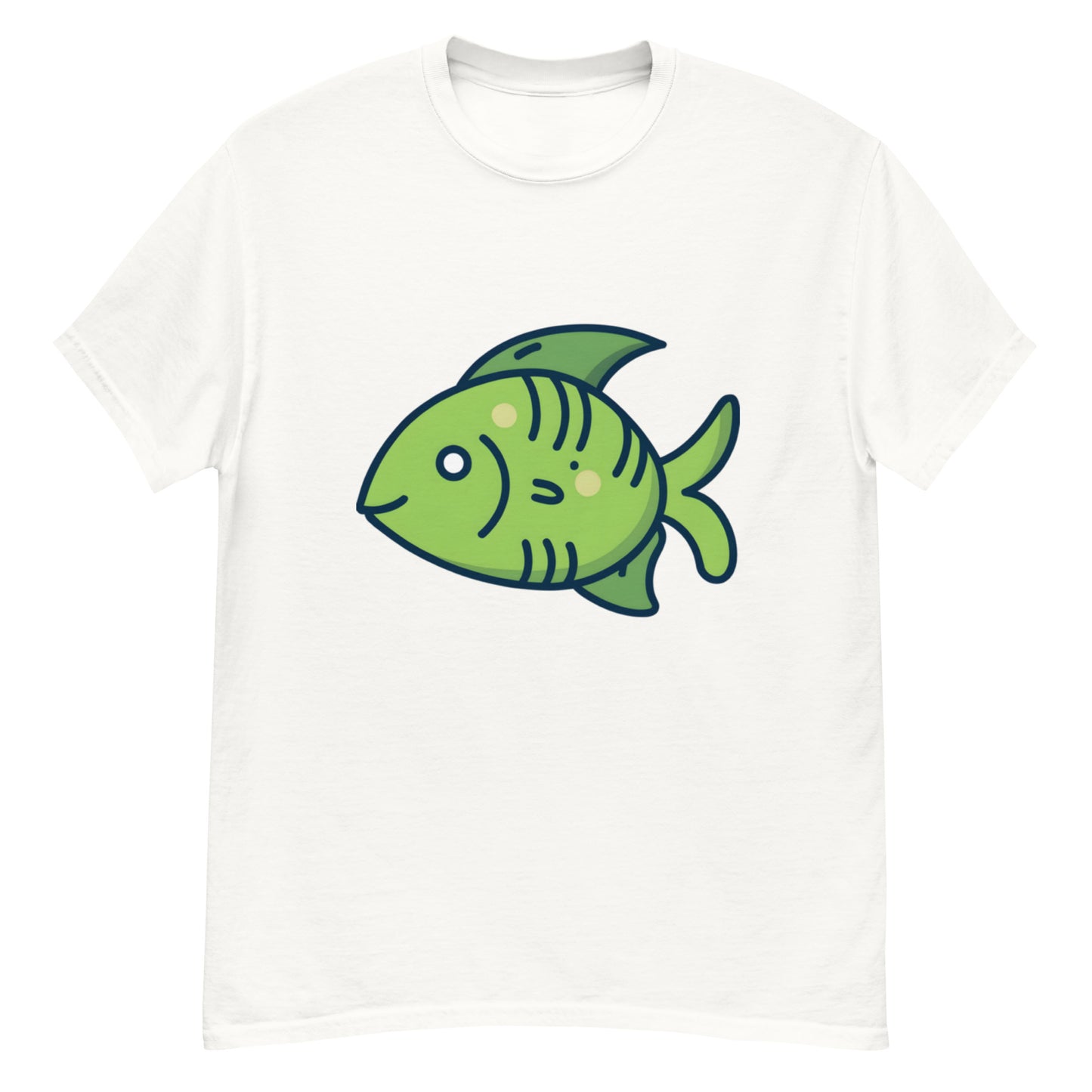 Grön Tecknad Fisk T-shirt