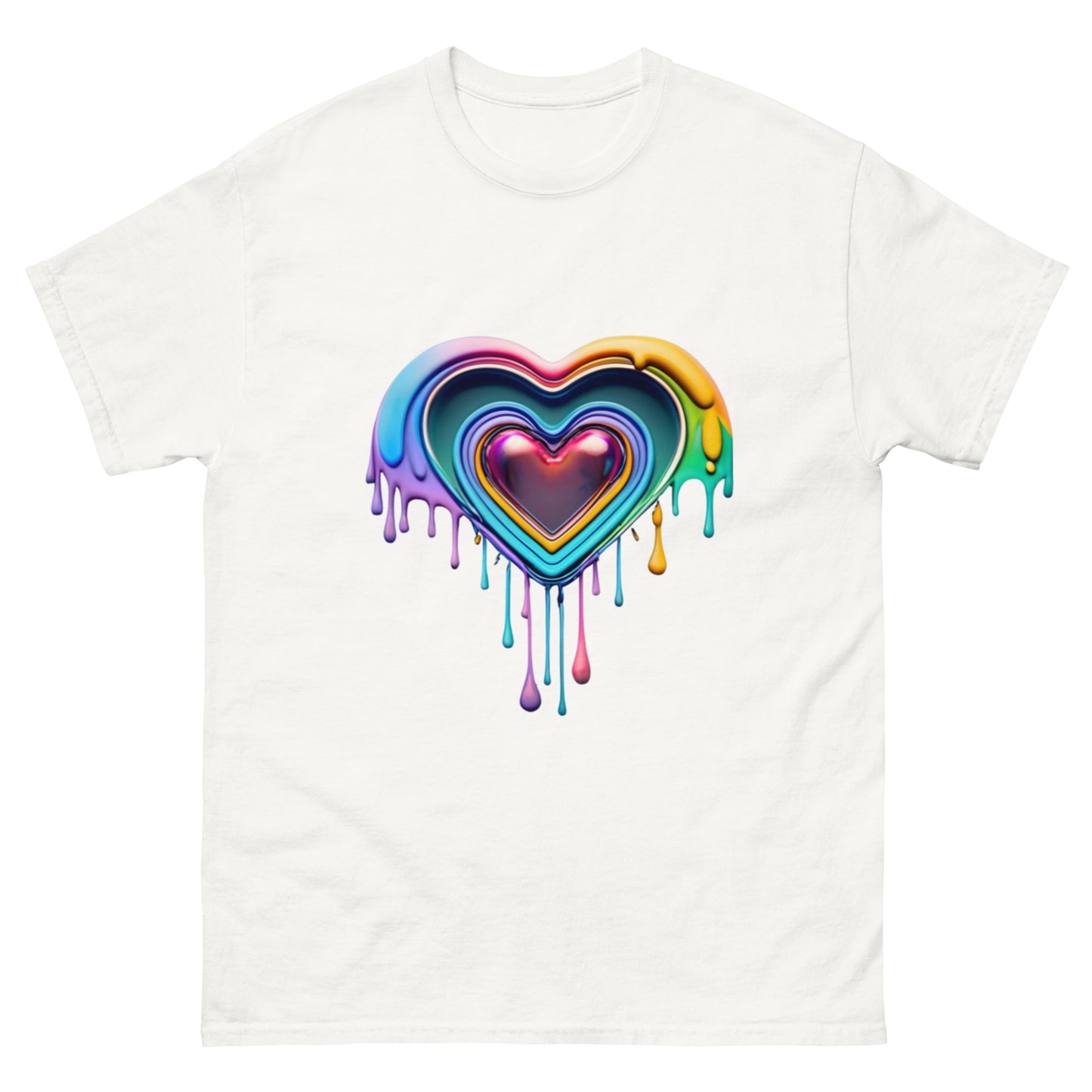 Trendig T-shirt med Droppande Hjärta