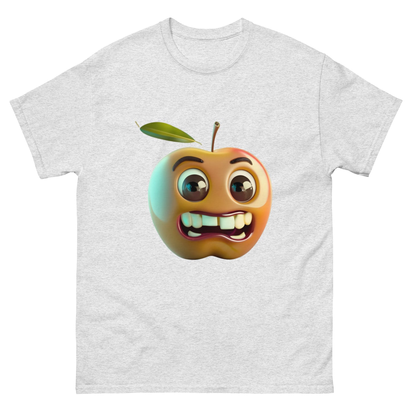 Animated Apple with Teeth T-shirt - Unique and Funny Design
