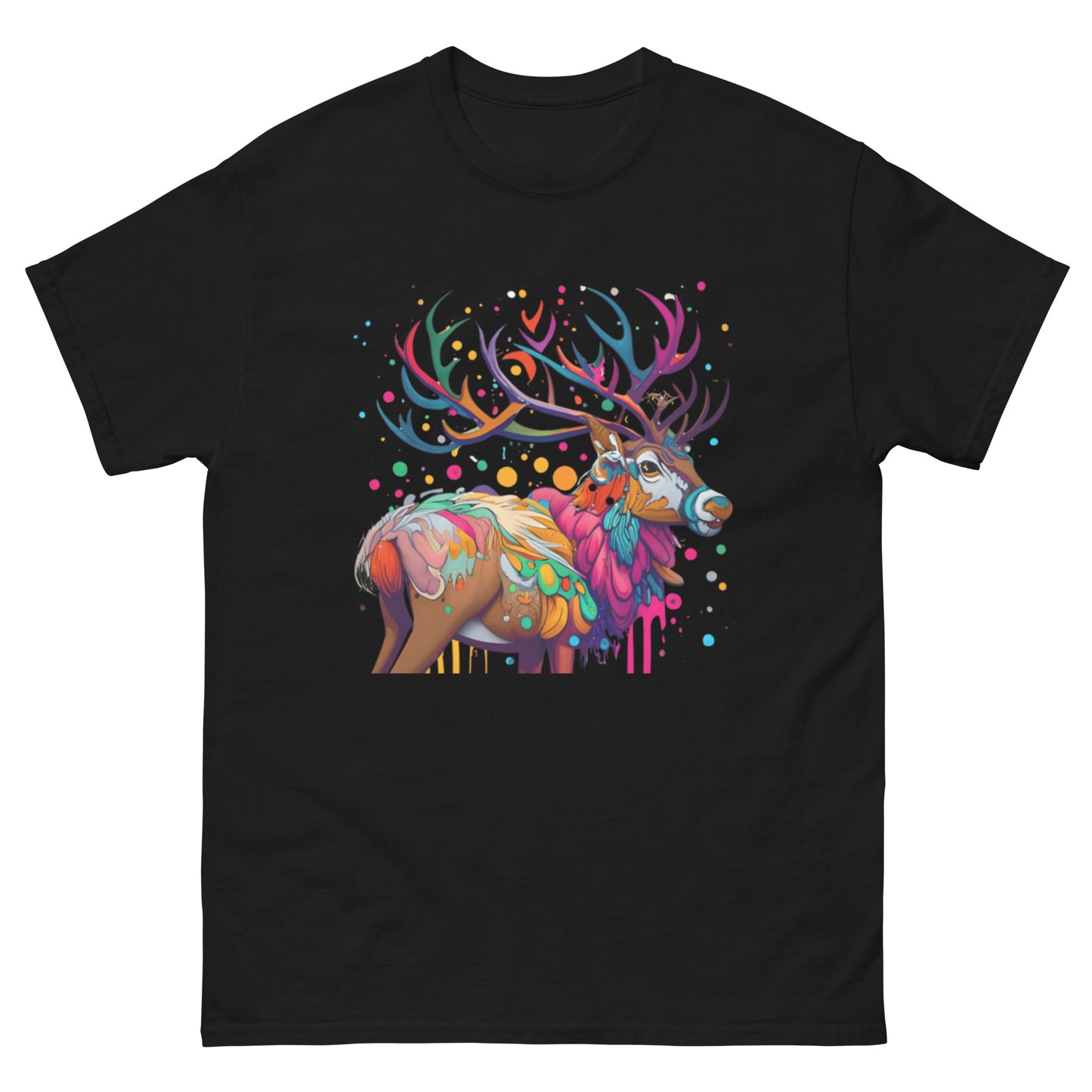 Christmas T-shirt with Animated Deer in Vector Art