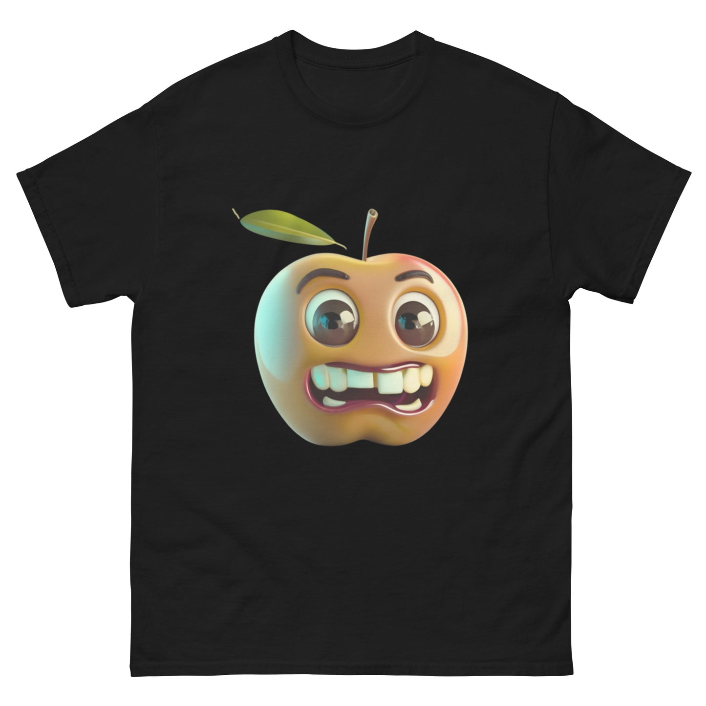 Animated Apple with Teeth T-shirt - Unique and Funny Design