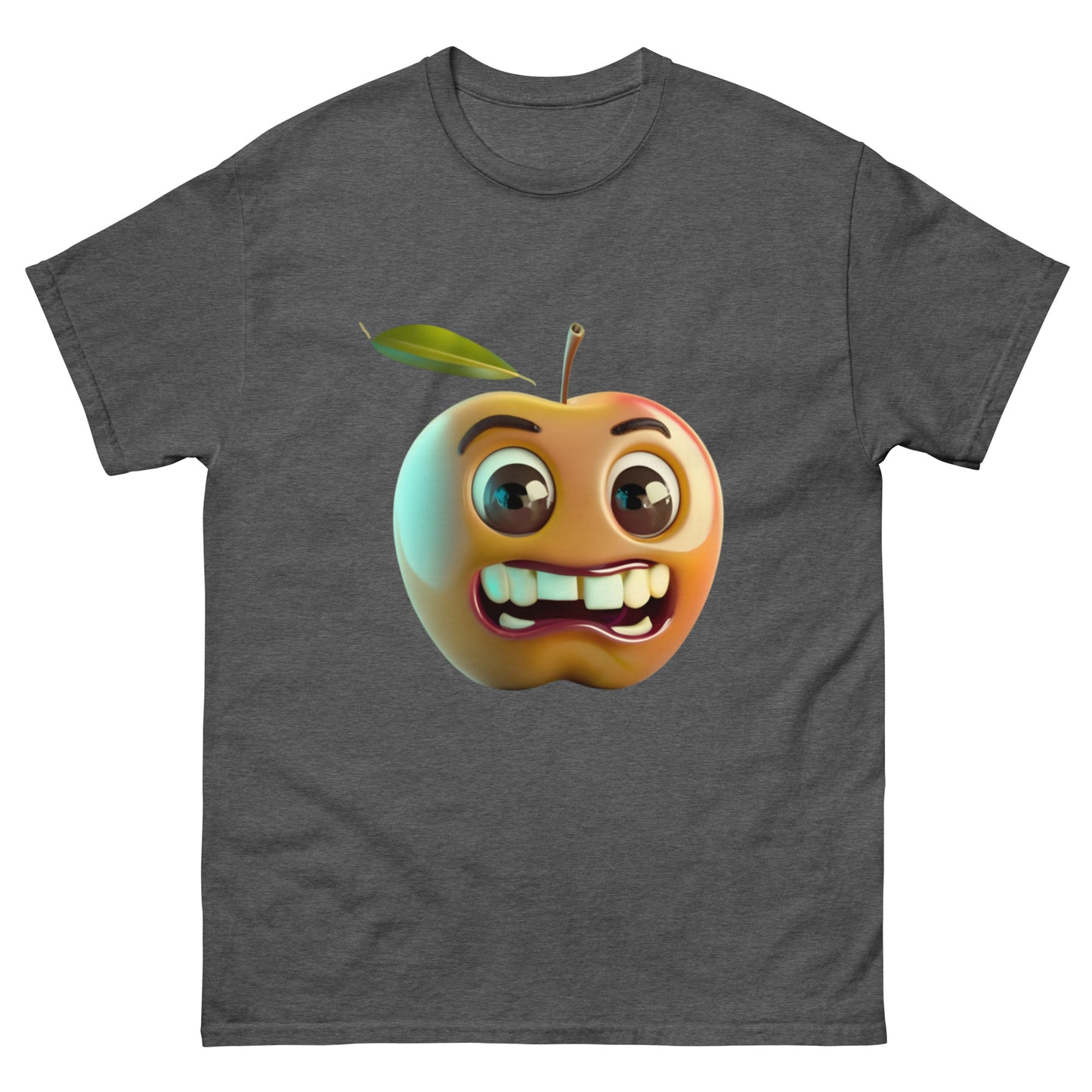 Animated Apple with Teeth T-shirt - Unique and Funny Design
