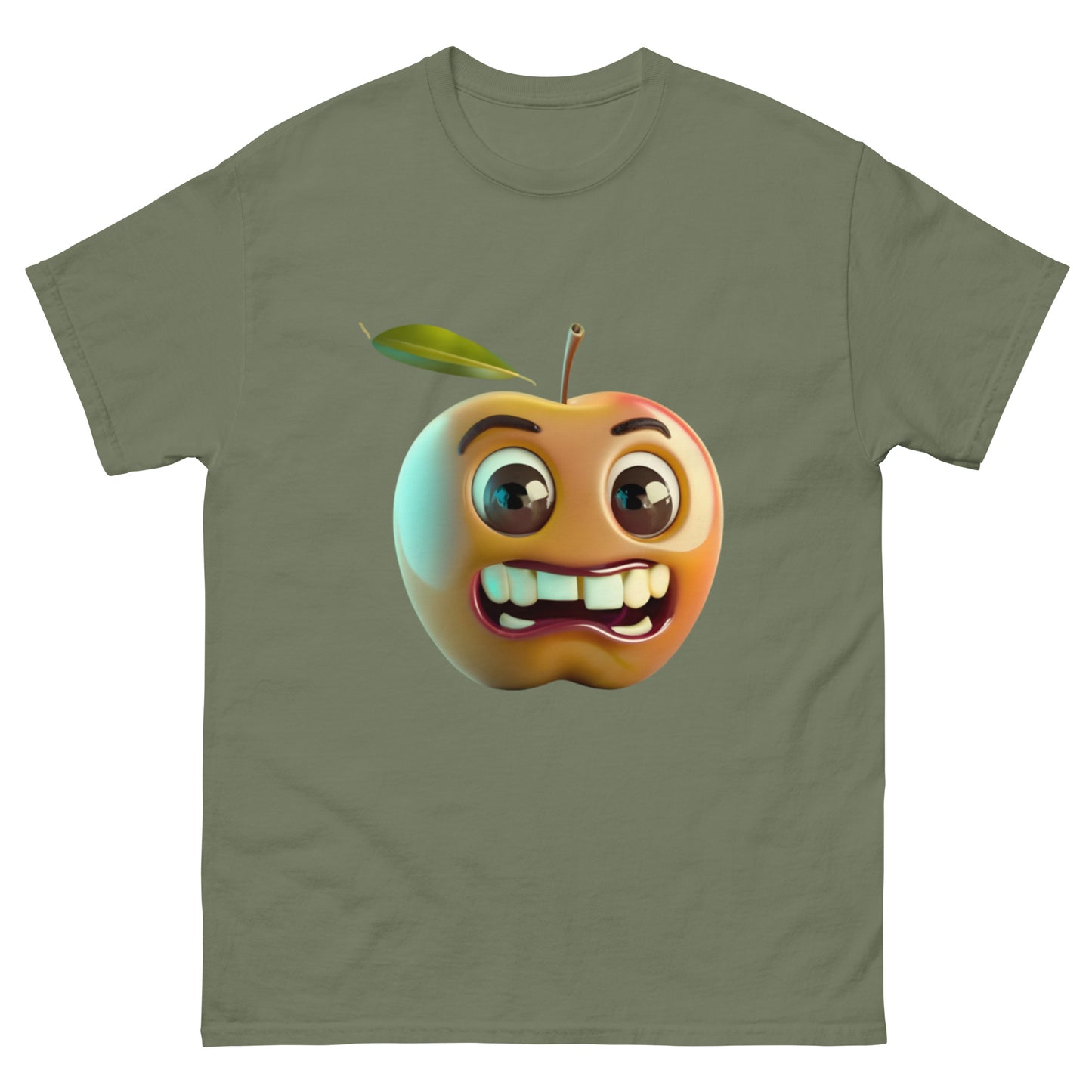 Animated Apple with Teeth T-shirt - Unique and Funny Design