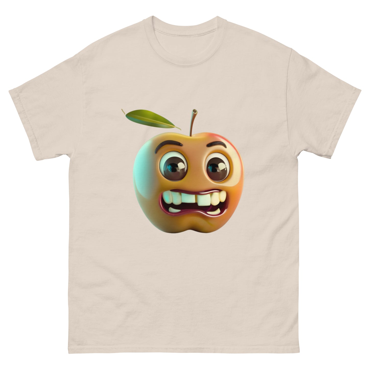 Animated Apple with Teeth T-shirt - Unique and Funny Design