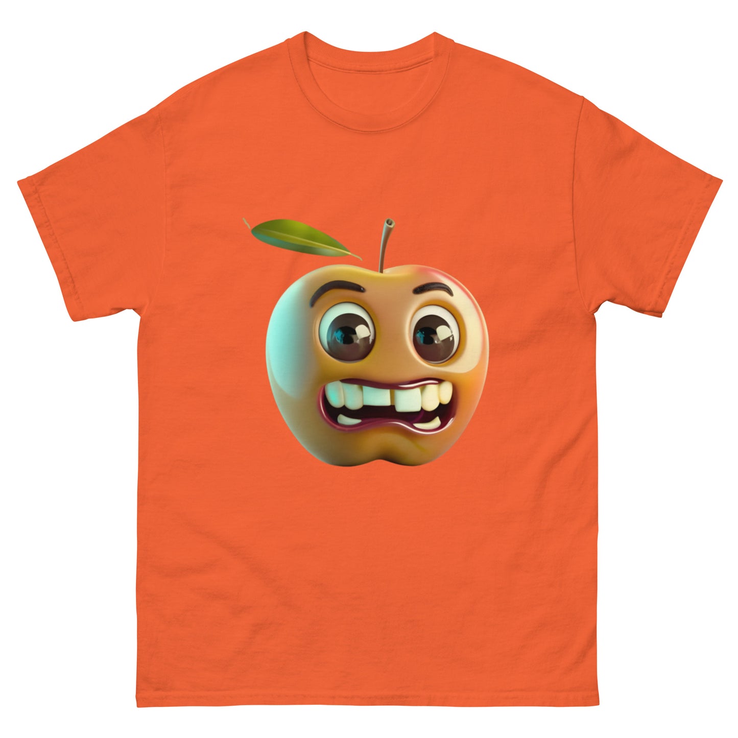 Animated Apple with Teeth T-shirt - Unique and Funny Design