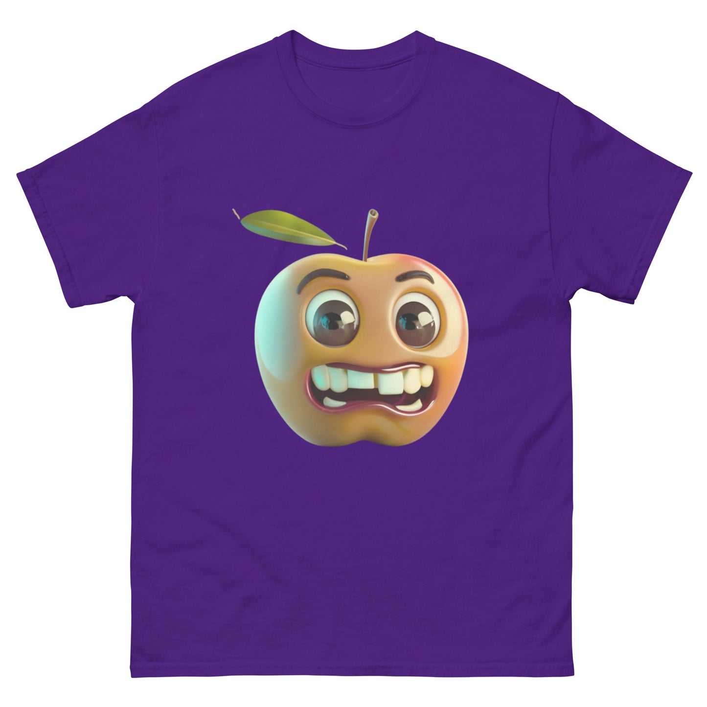 Animated Apple with Teeth T-shirt - Unique and Funny Design