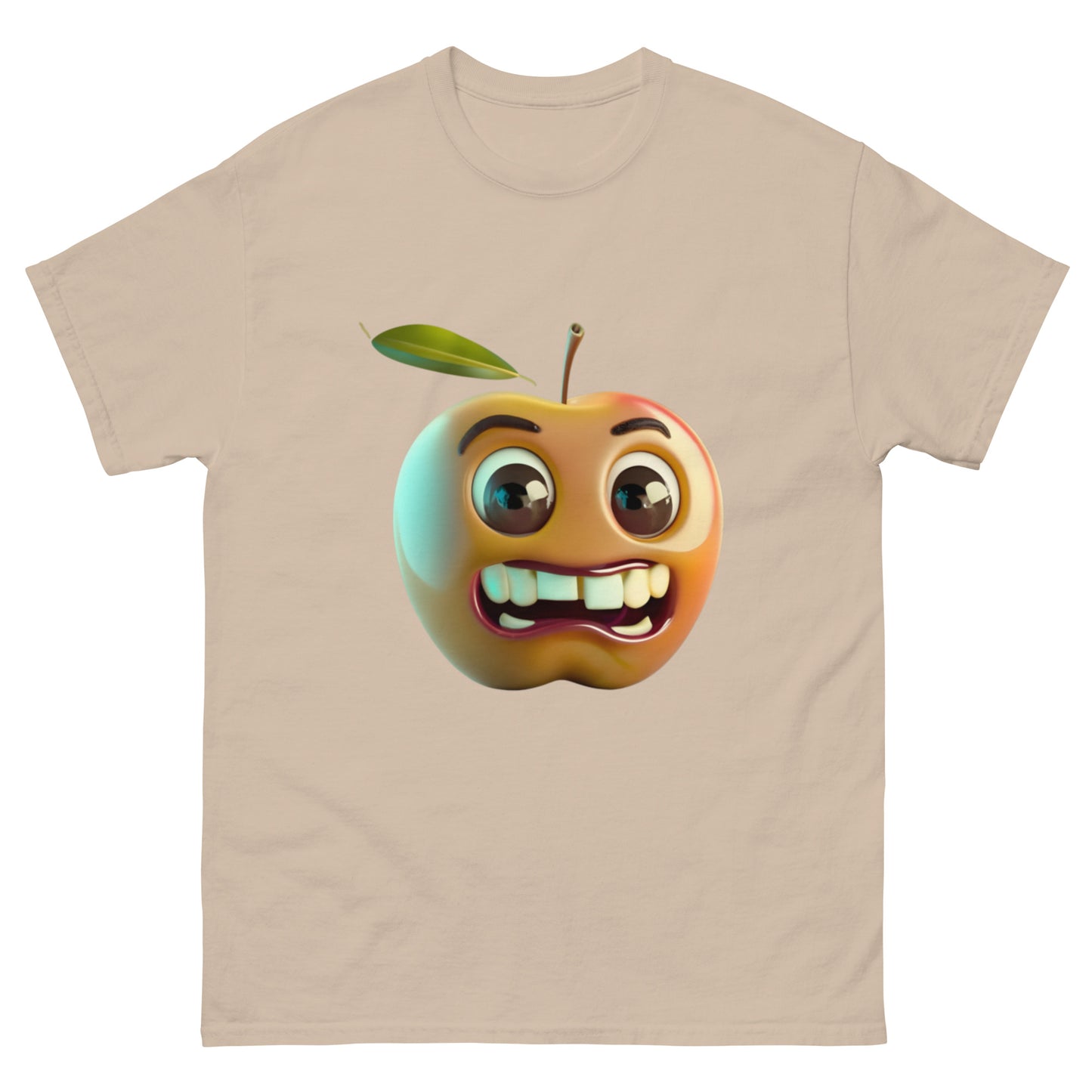 Animated Apple with Teeth T-shirt - Unique and Funny Design