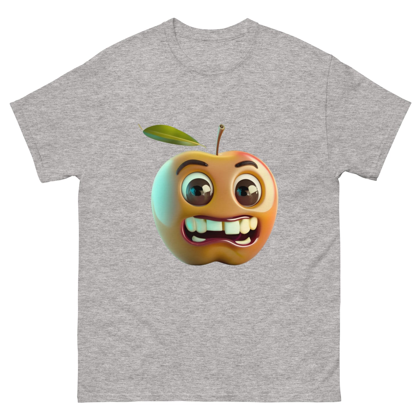 Animated Apple with Teeth T-shirt - Unique and Funny Design