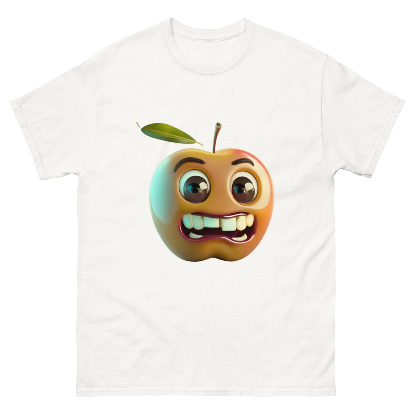 Animated Apple with Teeth T-shirt - Unique and Funny Design
