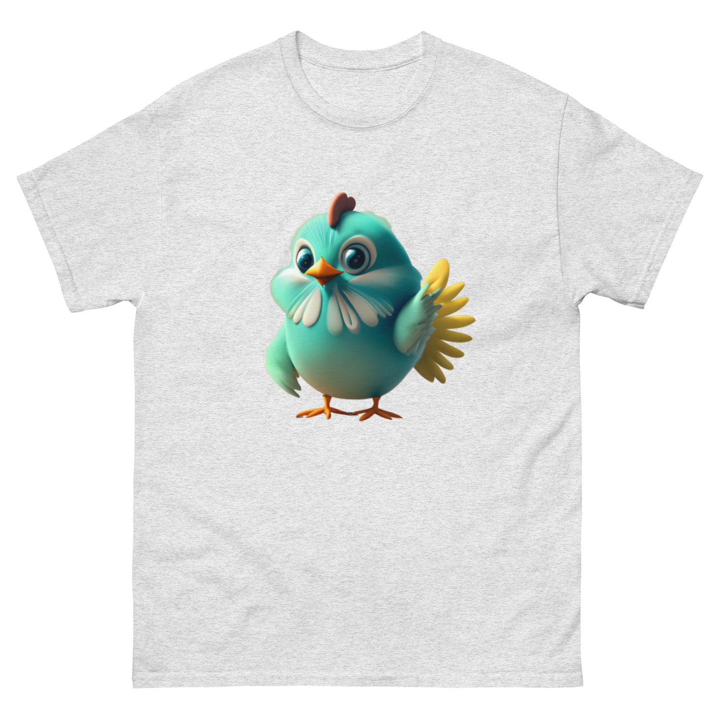 Unik Blå Animerad Kyckling T-shirt | Bekvämt Bomullsmaterial