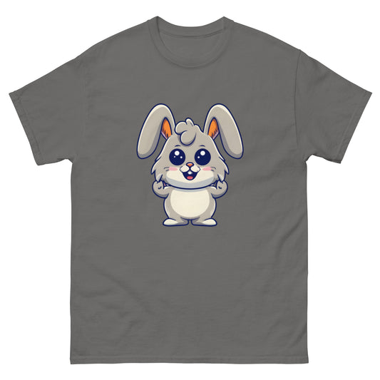 Cute Cartoon Gray Rabbit T-Shirt | Spread Laughter and Joy!