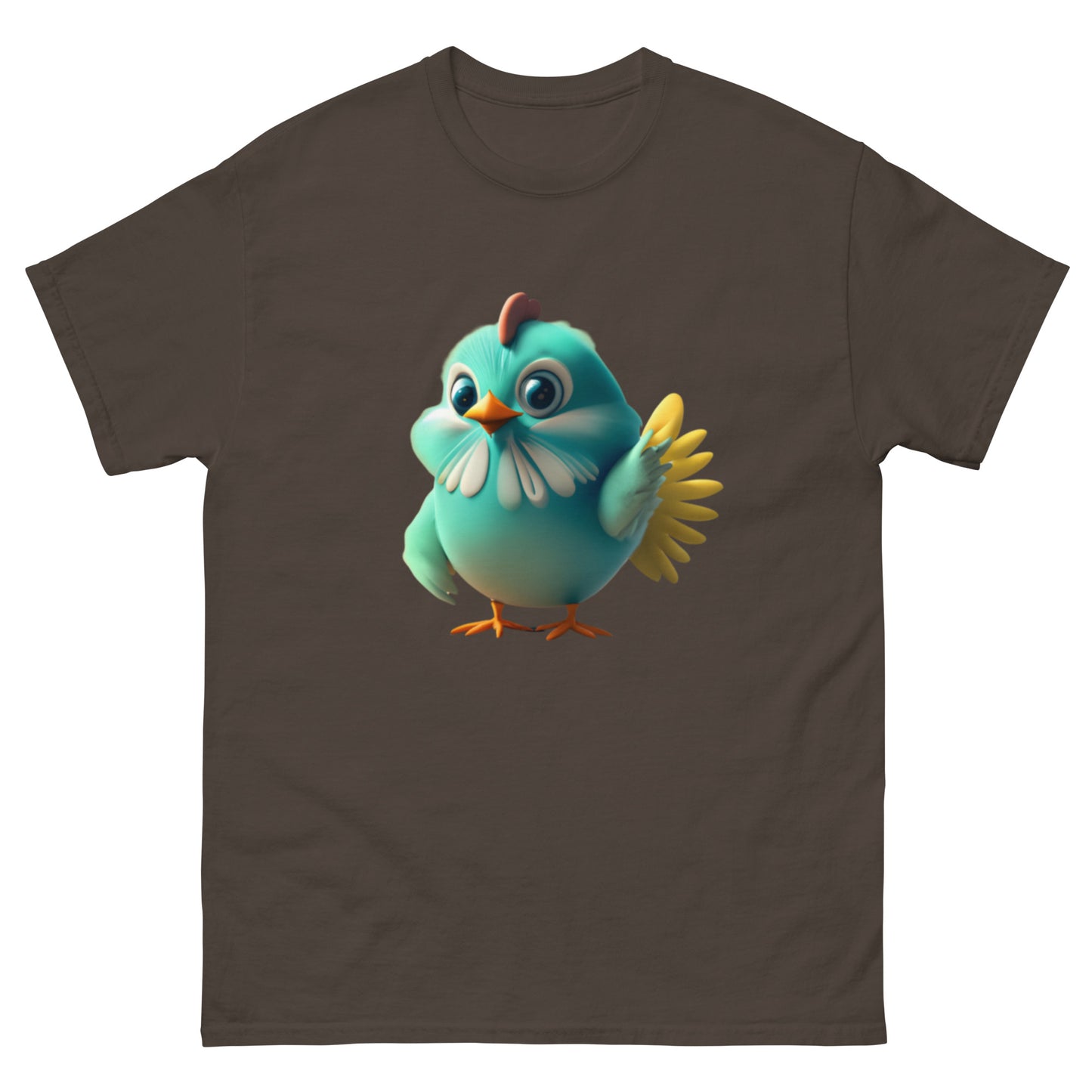 Unik Blå Animerad Kyckling T-shirt | Bekvämt Bomullsmaterial