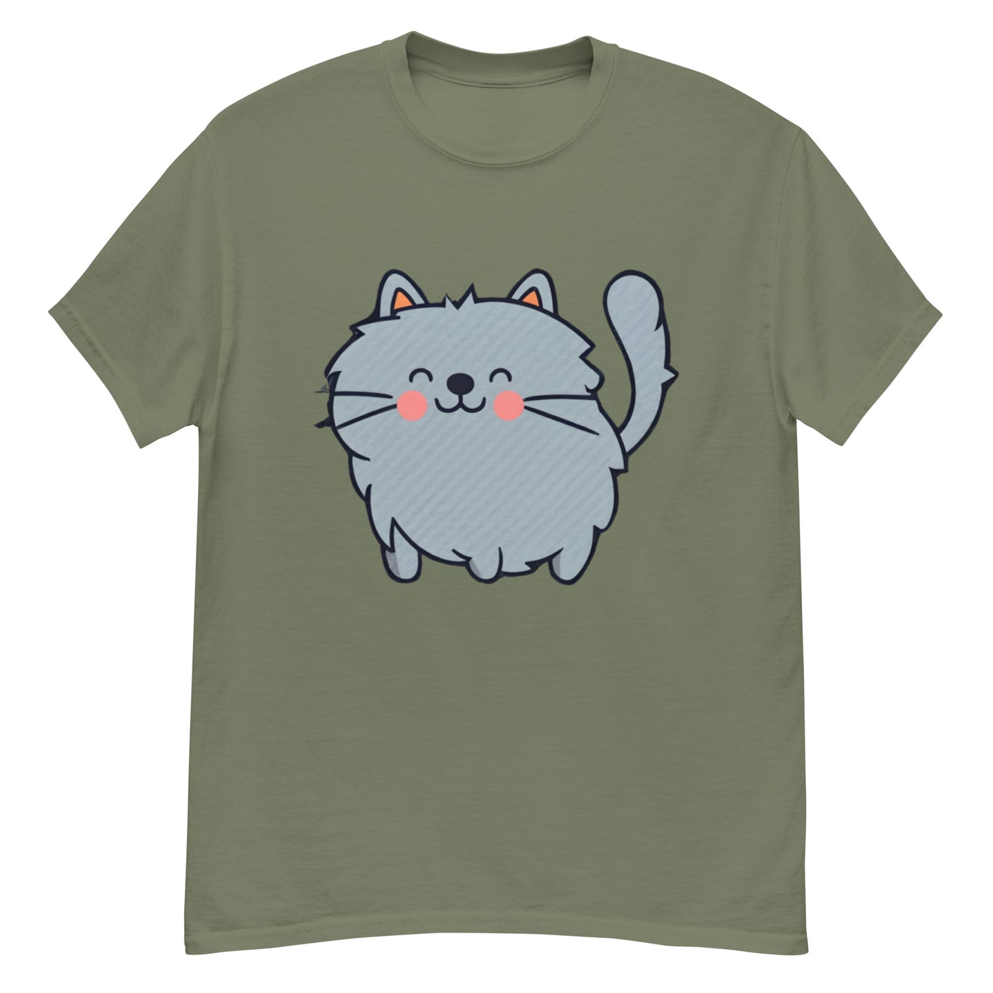 Nöjd Grå Katt T-shirt | Sprid Skratt och Kattkärlek!