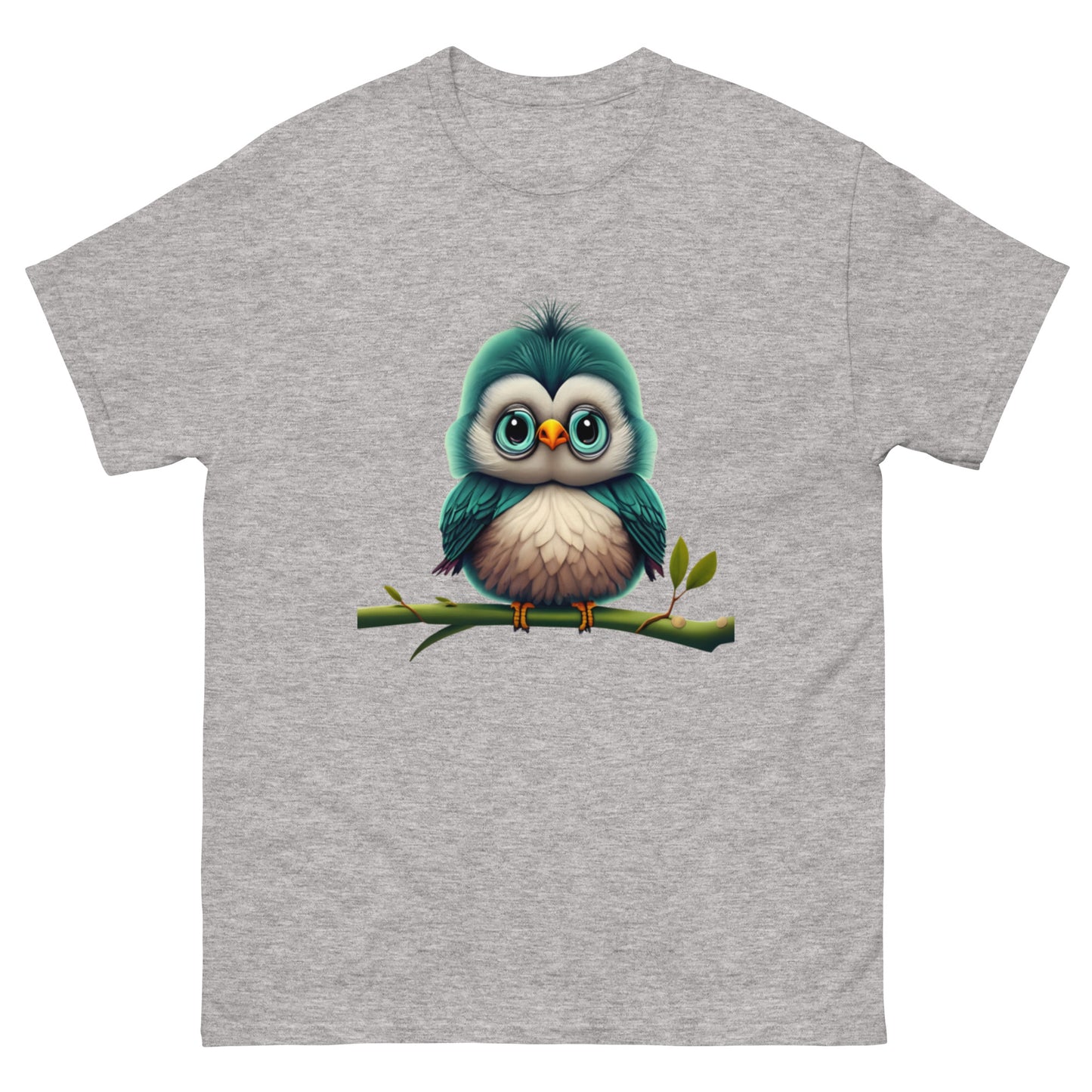 T-shirt med Motiv av En Gullig Fågel