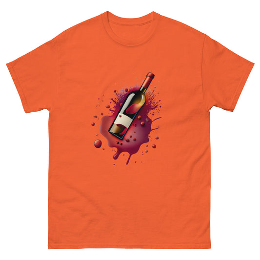 Stylish T-shirt with wine bottle motif